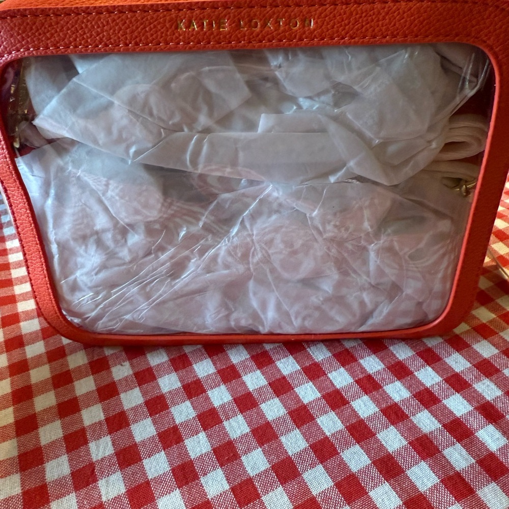 Katie Loxton Deep Orange Transparent Stadium Bag - Picture 7 of 7